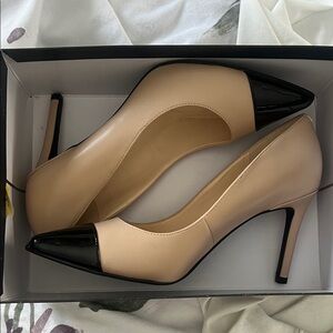 Nine West Beige and Black Heels